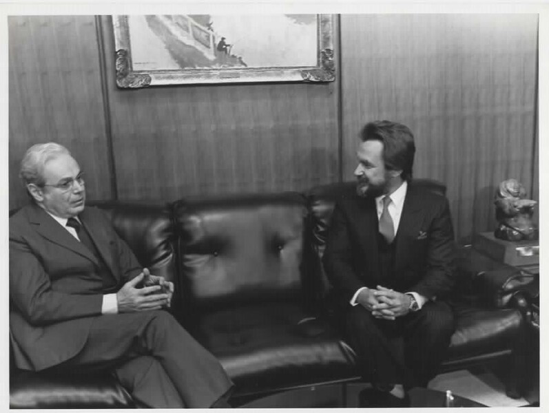 João Candido Portinari  em reunião com Javier Perez de Cuellar 