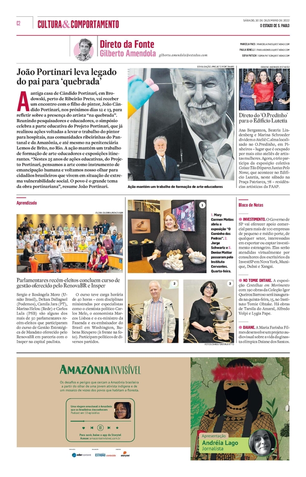 João Portinari leva legado do pai para 