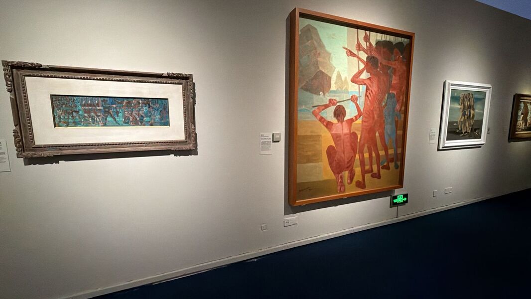 Montagem da Exposição O Brasil de Portinari no Museu Nacional da China