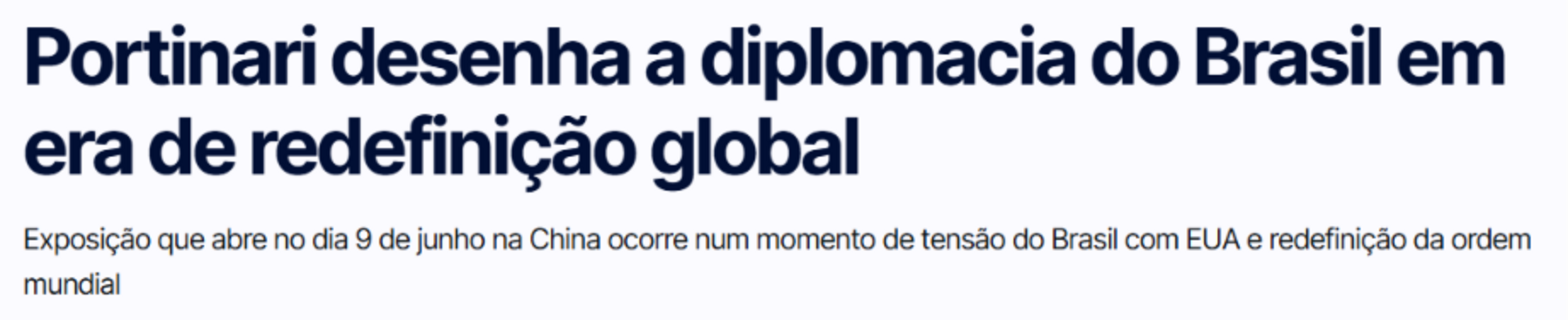 Portinari desenha a diplomacia do Brasil em era de redefinição global