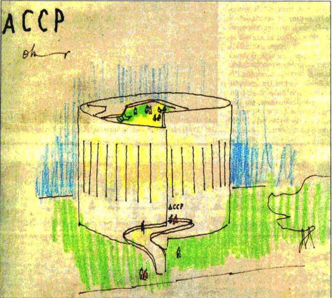 Planta arquitetônica de Oscar Niemeyer para a Associação Cultural Candido Portinari