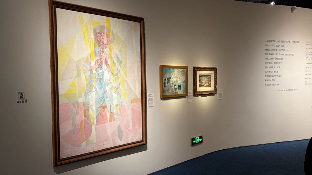 Montagem da Exposição O Brasil de Portinari no Museu Nacional da China