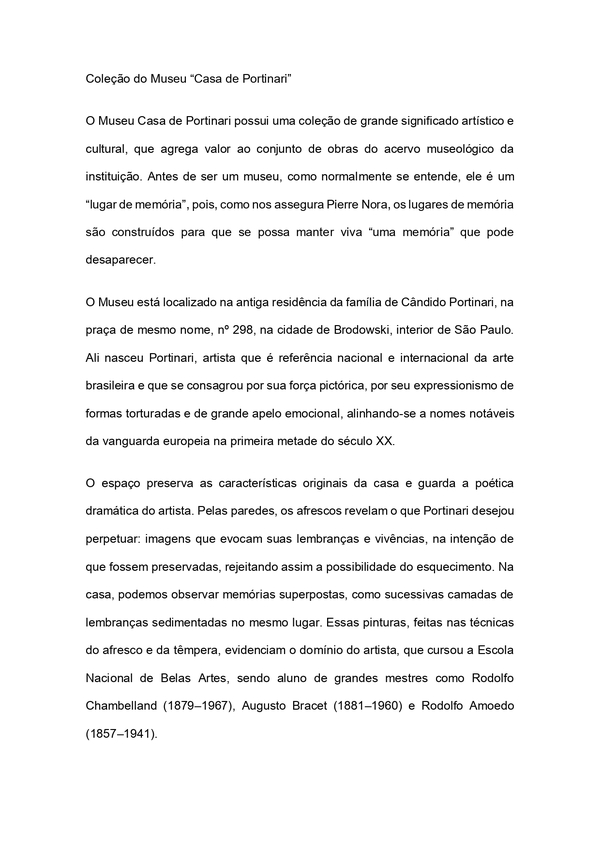 Ensaio sobre coleção do Museu Casa de Portinari