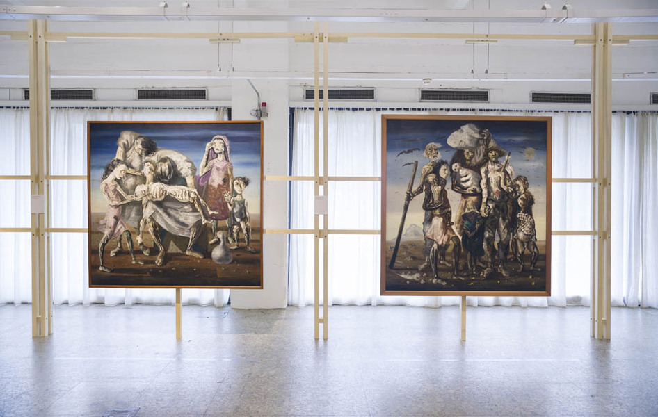Espaço cenográfico da Exposição Portinari Popular no Museu de Arte de São Paulo